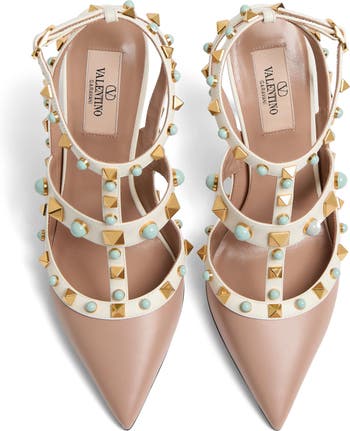 Rockstud Pointed Toe Caged Pump