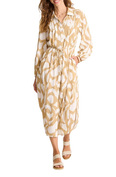Inlet Ikat Long Sleeve Midi Shirtdress