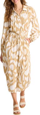 Tommy Bahama Inlet Ikat Long Sleeve Midi Shirtdress