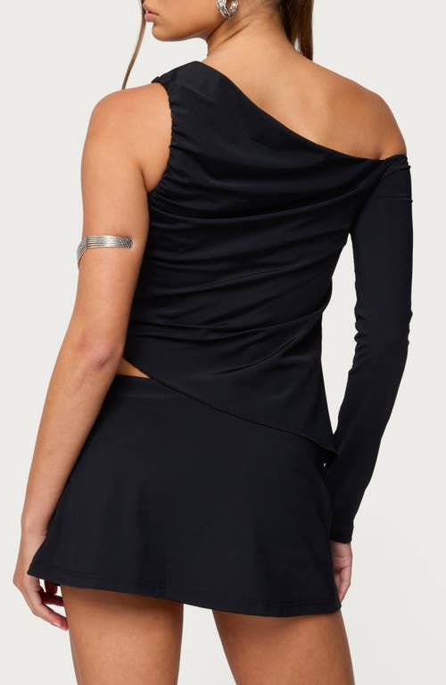 Edikted Lucretia Asymmetric Off The Shoulder Top In Black