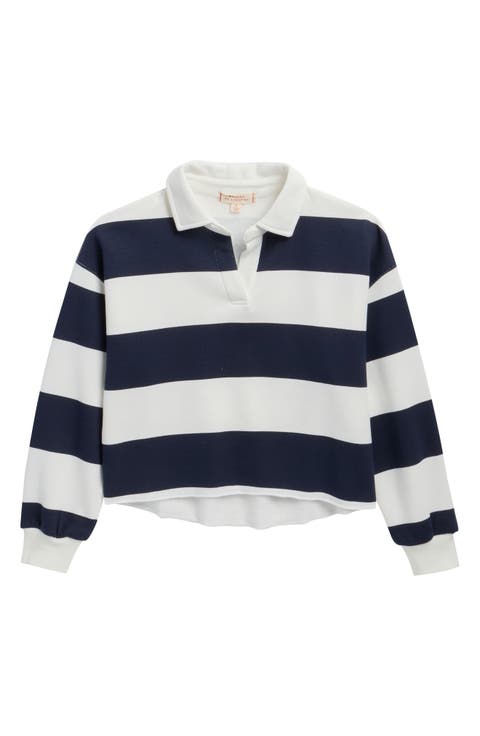 Kids' Stripe Long Sleeve Rugby Shirt