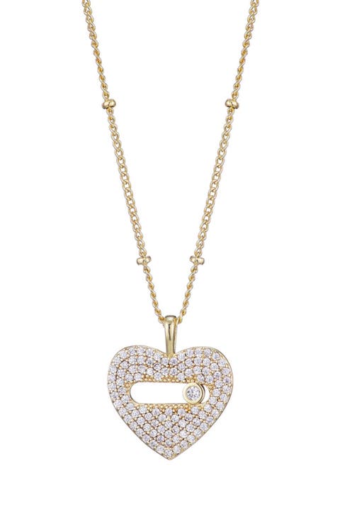 Cubic Zirconia Heart Pendant Necklace