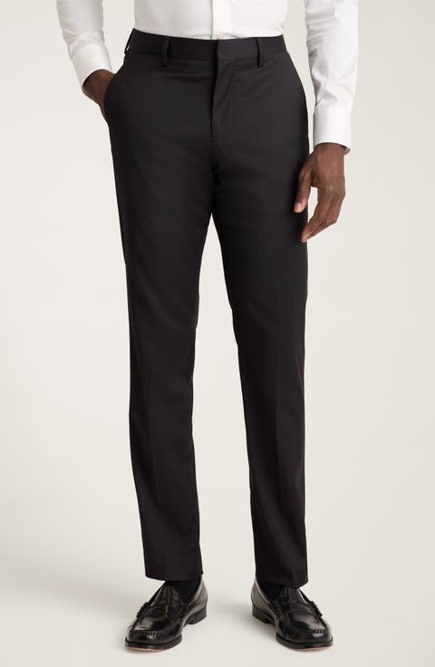 Jetsetter Flat Front Hemmed Stretch Cotton Dress Pants