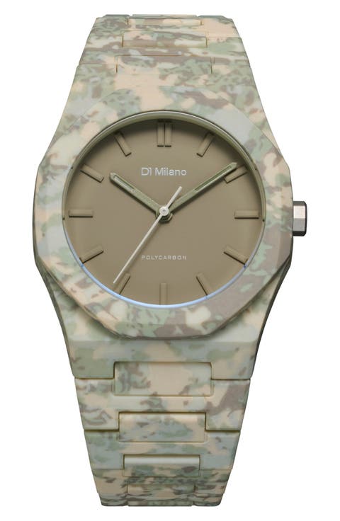Camo Polycarbon Bracelet Watch, 40.5mm