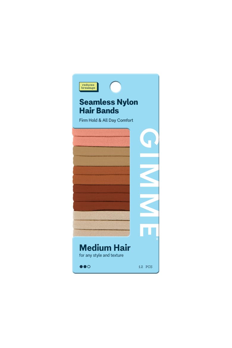 Any Fit Hair Bands, Damage Free Hair Ties Made with Seamless Microfiber Elastics, Main, color, Brown