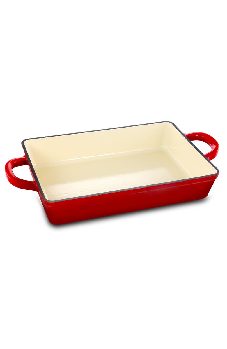 Crock-pot 13 in. Enameled Cast Iron Lasagna Pan, Main, color, Red