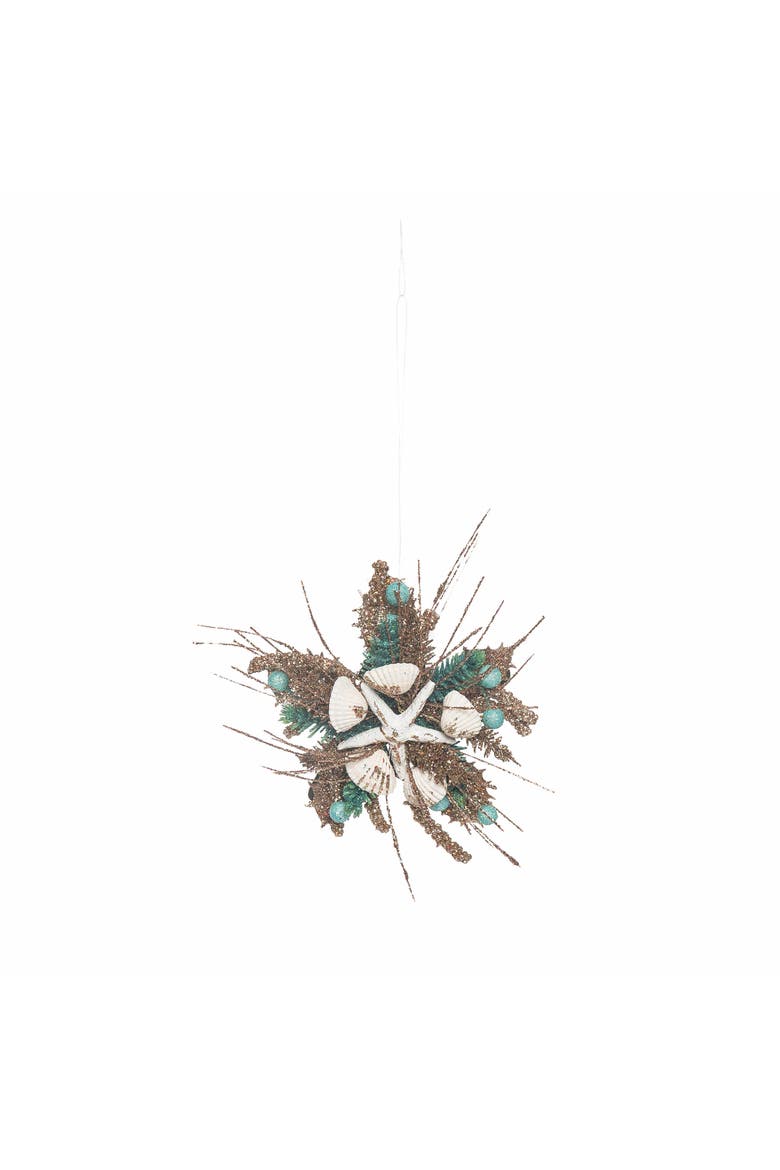 Shimmer Coastal Star Ornament, Main, color, Brown