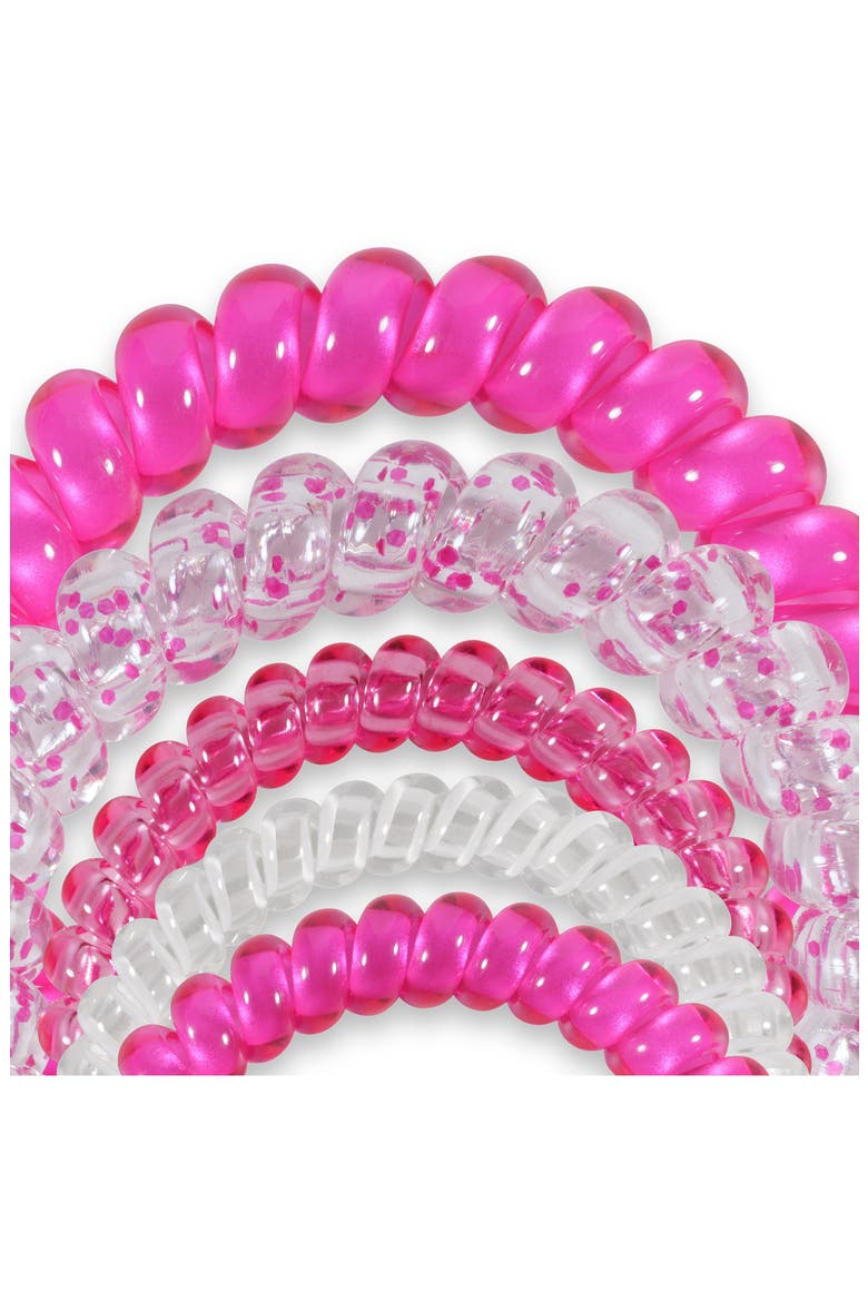 Set of 5 Coil Hair Ties, Alternate, color, FLIRT ALERT