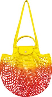 Longchamp Le Pliage Filet Dip Dye Knit Shoulder Bag