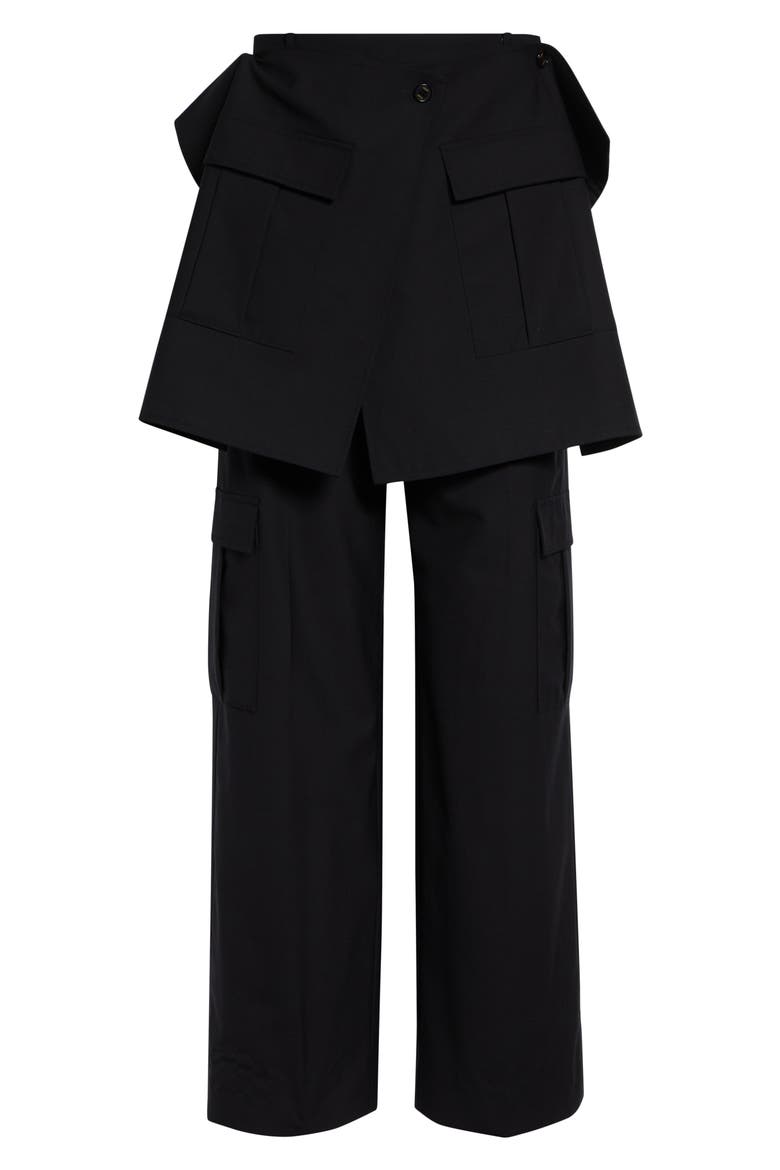 Convertible Panel Wool Blend Cargo Pants, Alternate, color, BLACK