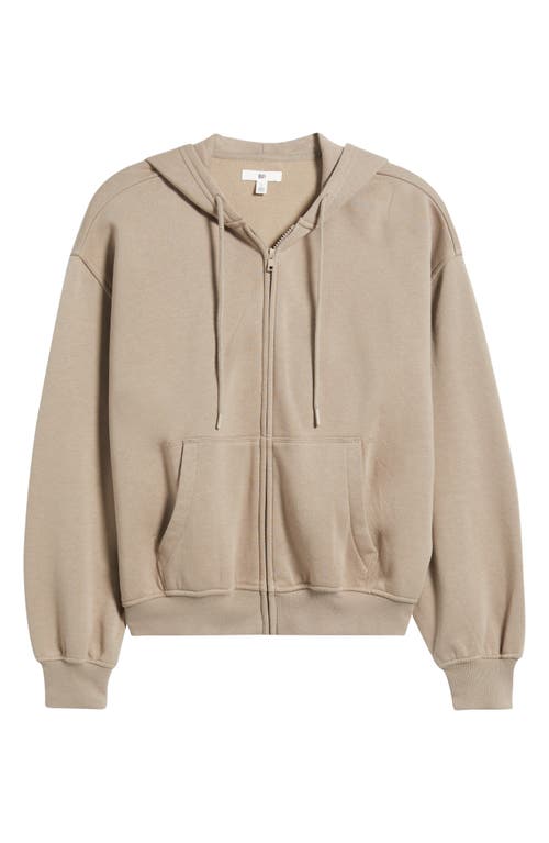 Bp. Relaxed Cotton Blend Zip Hoodie In Brown