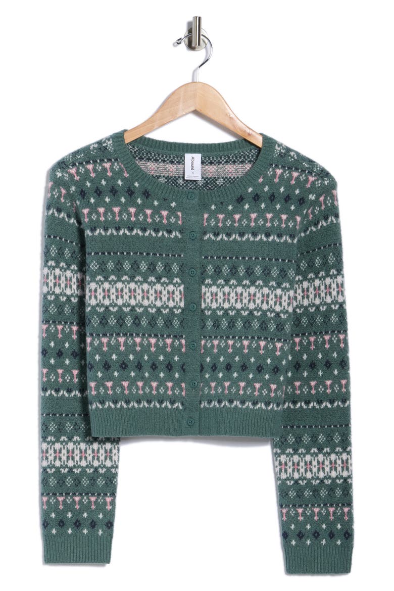 Fair Isle Cardigan, Alternate, color, GREEN SOL FAIRISLE