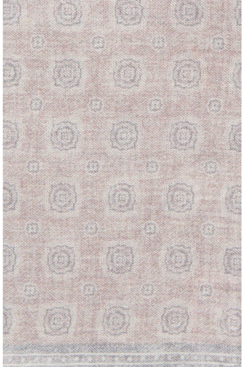 Medallion Wool & Cotton Muslin Pocket Square, Alternate, color, 02-13 SAND LT GRAY