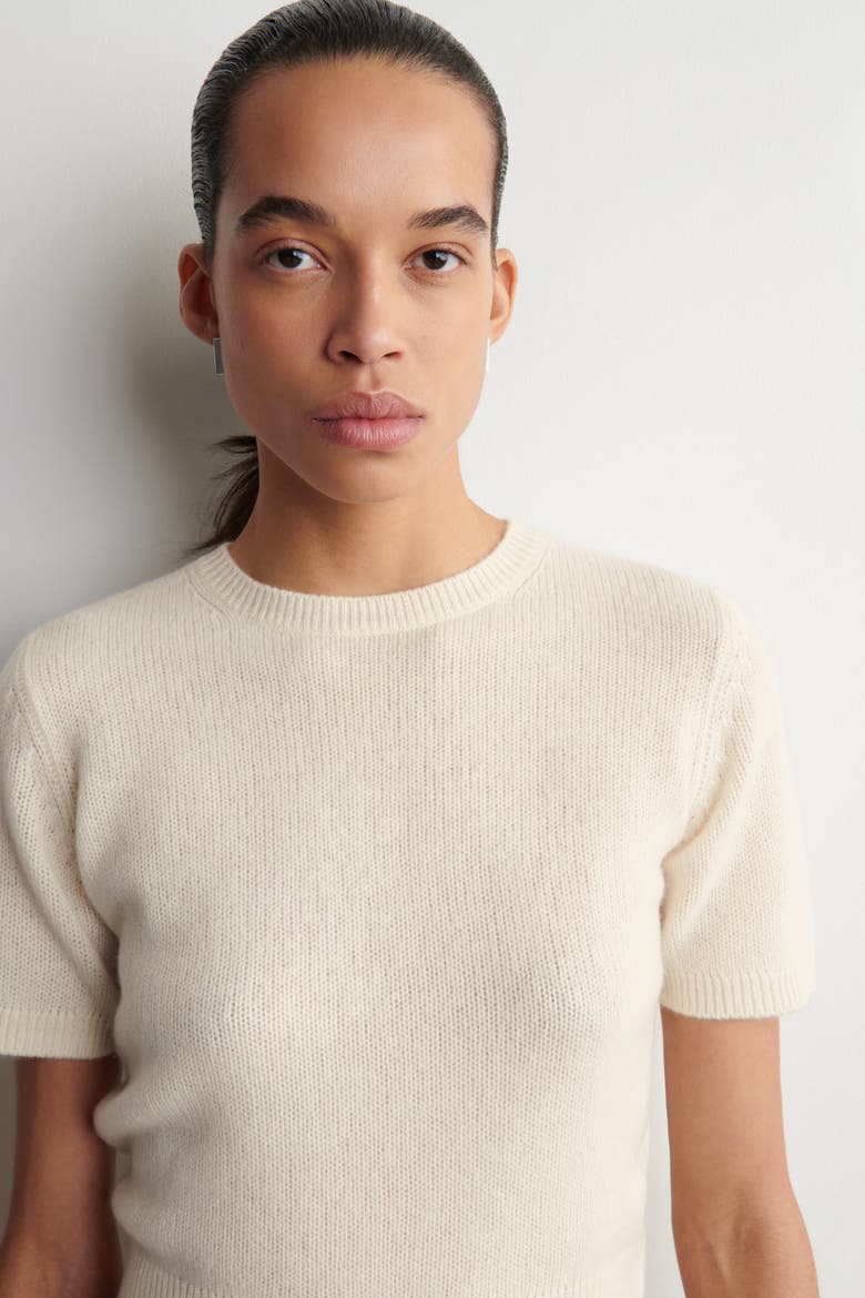 Cashmere T-shirt, Alternate, color, CREAM