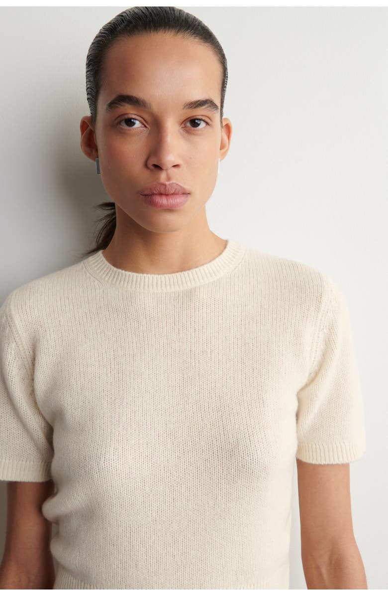 COS Cashmere T-shirt, Alternate, color, Cream