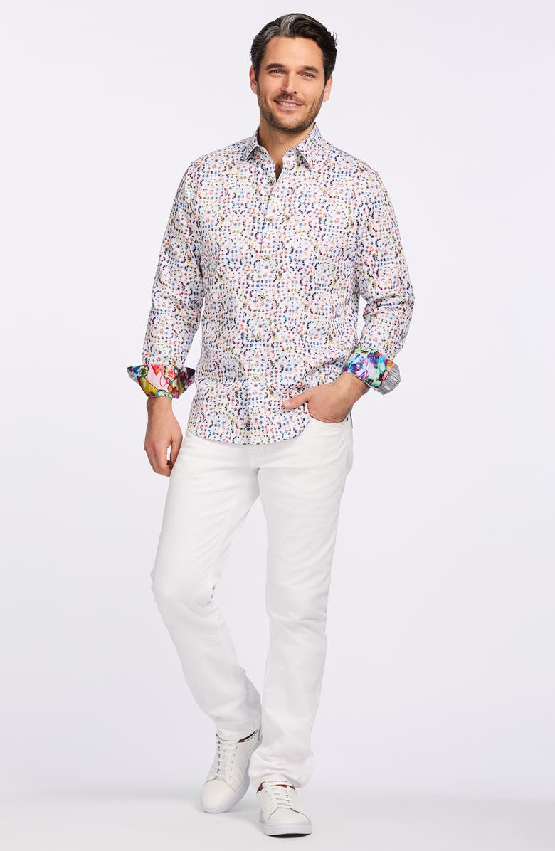 Robert Graham Barlow Cotton Button-Up Shirt, Alternate, color,