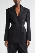 Givenchy Double Breasted Integrated Collar Wool Jacket