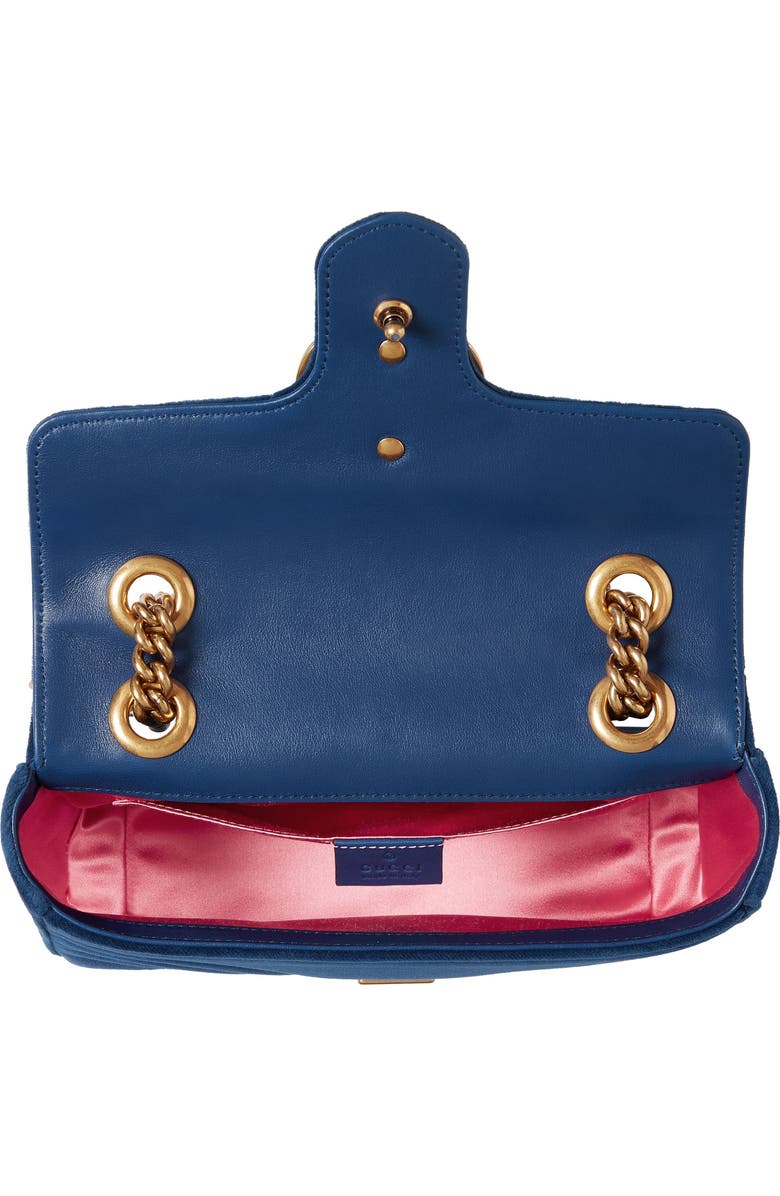 Gucci Small GG Marmont 2.0 Matelassé Velvet Shoulder Bag, Alternate, color,