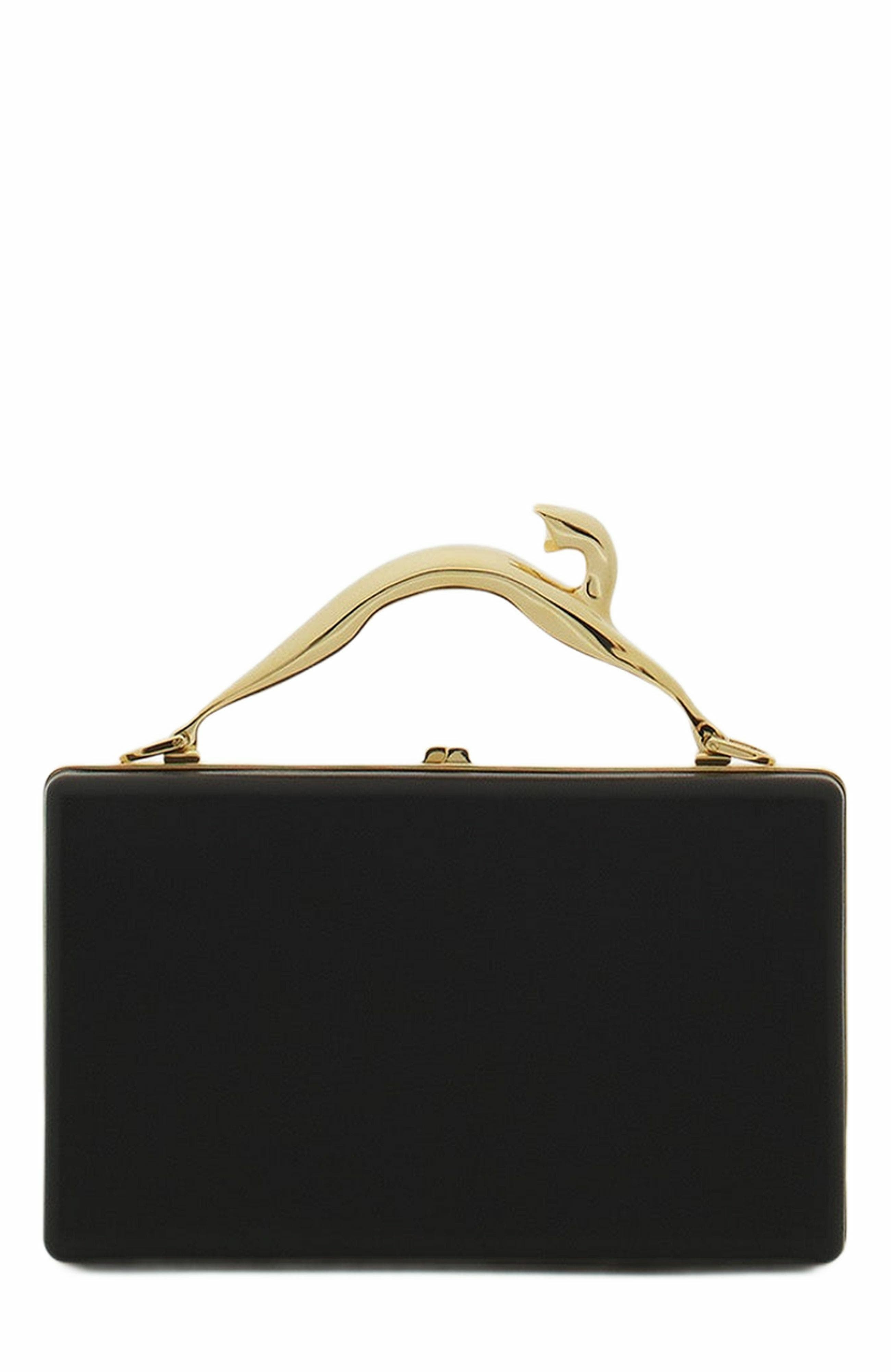 Lanvin FUSION CAT LEATHER CLUTCH BAG, Alternate, color, 