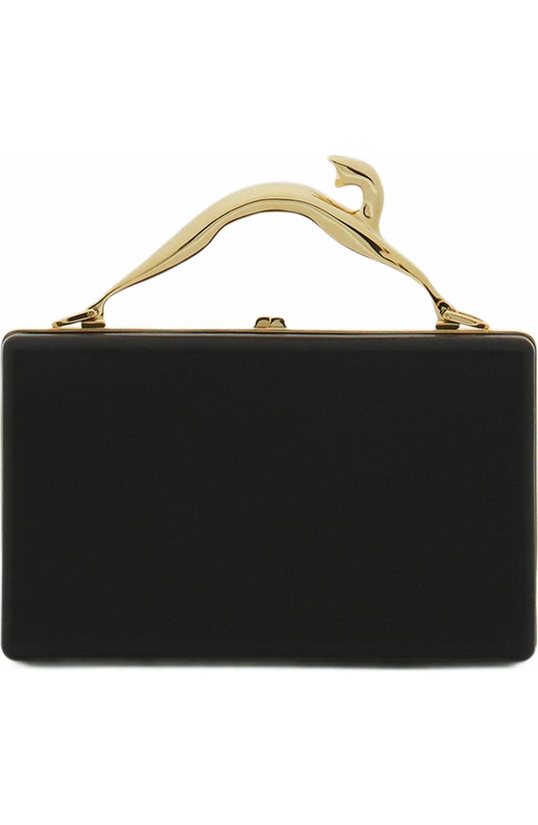 Lanvin FUSION CAT LEATHER CLUTCH BAG, Alternate, color,