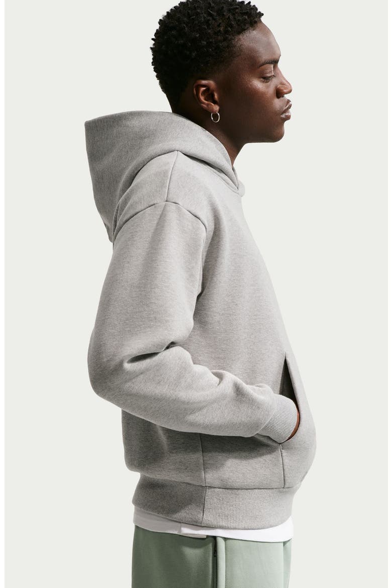 Solo Logo Fleece Hoodie, Alternate, color, DARK GREY HEATHER/ SAIL
