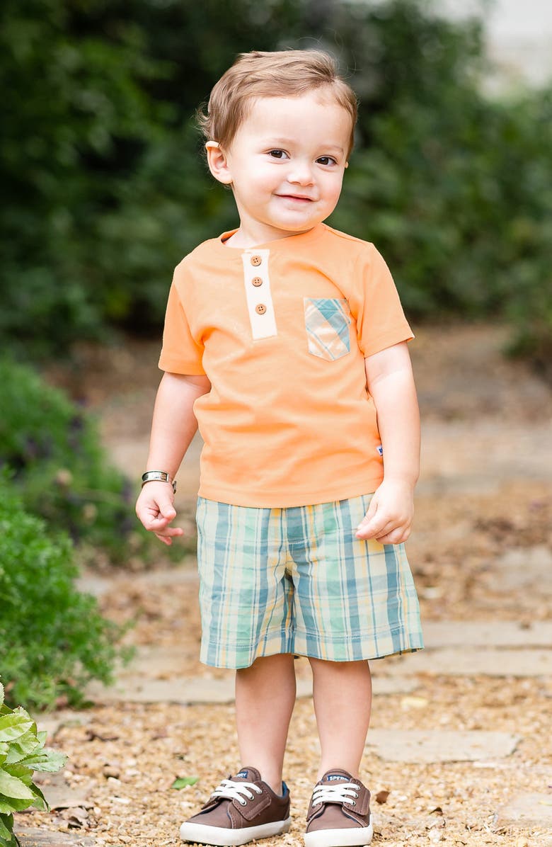 RuggedButts Pocket Henley & Plaid Shorts Set, Alternate, color, 