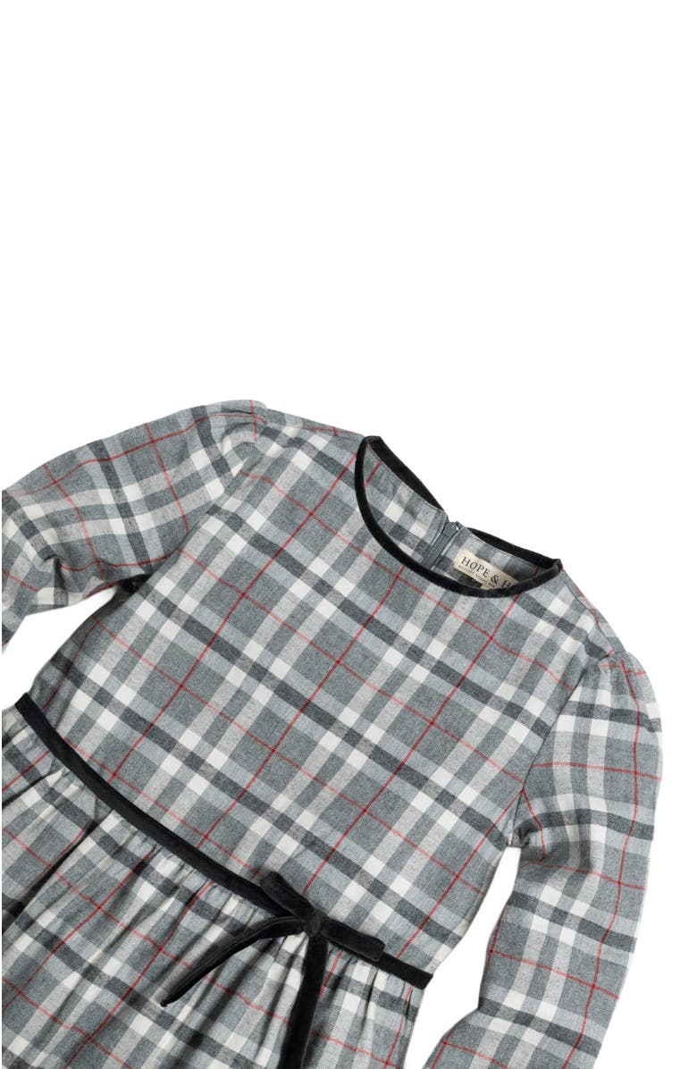 Hope & Henry Baby Girls' Tiered Flannel Dress, Infant, Alternate, color,