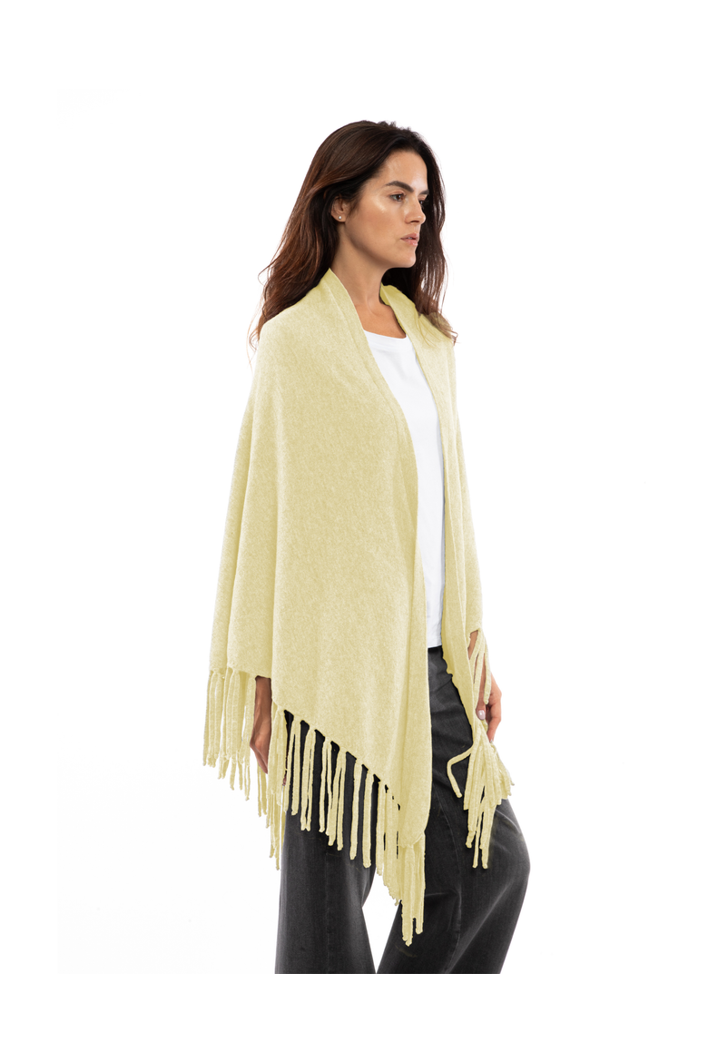 Pure Cashmere Fringe Wrap, Alternate, color, Butter Yellow