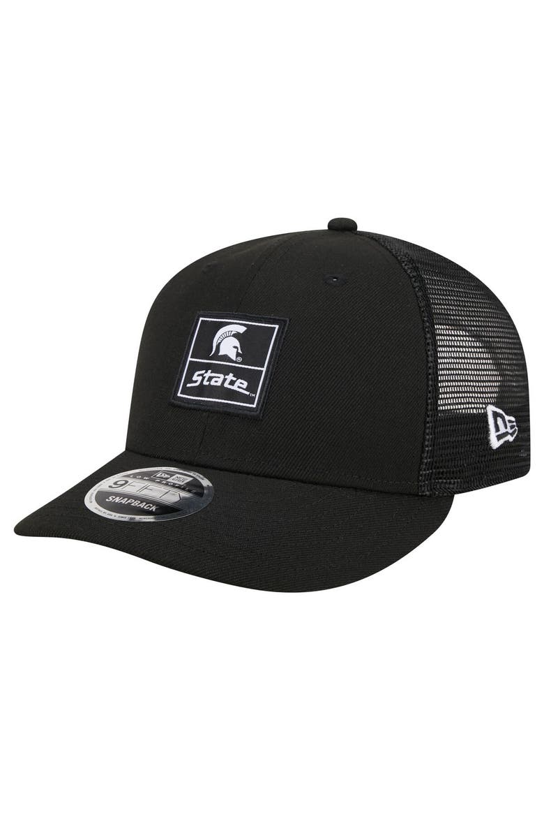 Men's New Era Black Michigan State Spartans Labeled 9FIFTY Snapback Hat, Main, color, Black