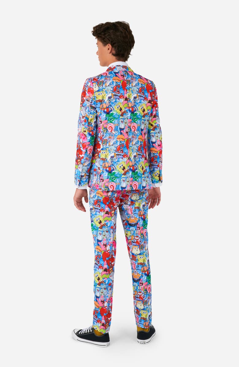 OppoSuits Kids
 SpongeBob Frenzy Two-Piece Suit 
Tie Set, Alternate, color, Blue Multi