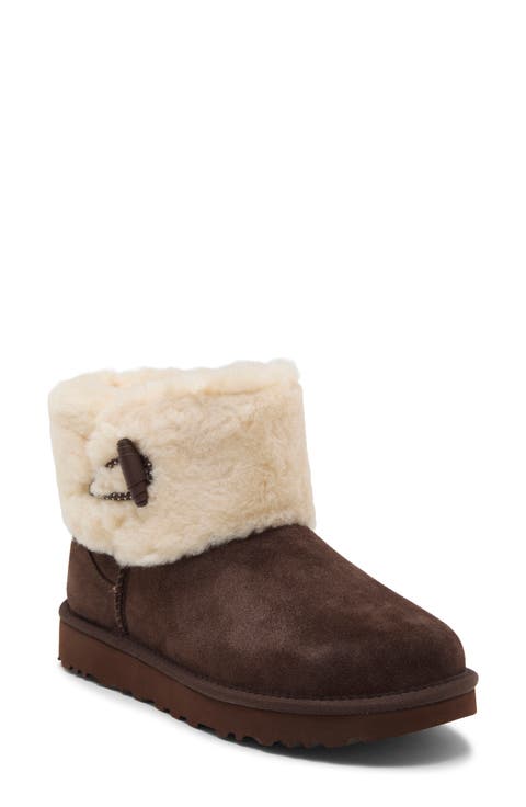 Classic Mini Posy Toggle Genuine Shearling Boot