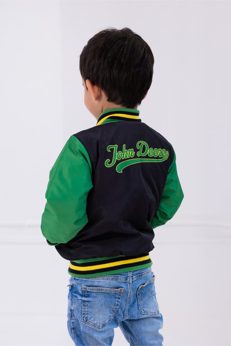 Varsity Bomber Jacket, Alternate, color, Green and Black