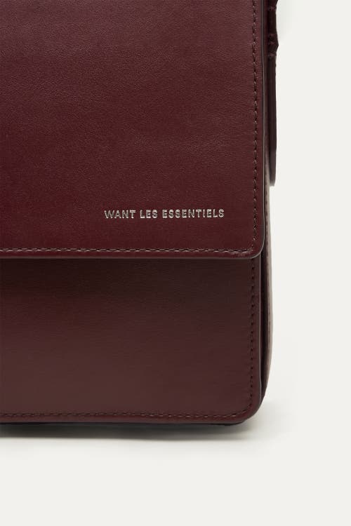Want Les Essentiels De La Vie Want Les Essentiels Arch Smooth Leather Crossbody Bag In Dark Cherry