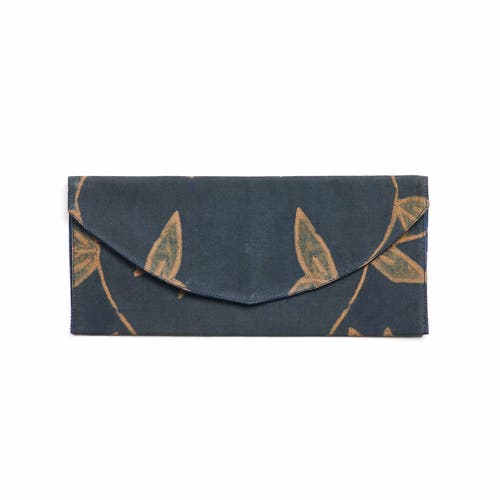 Studio Variously Folio Indigo Shibori Hand Crafted Zero Waste Cotton Pouch In Indigo