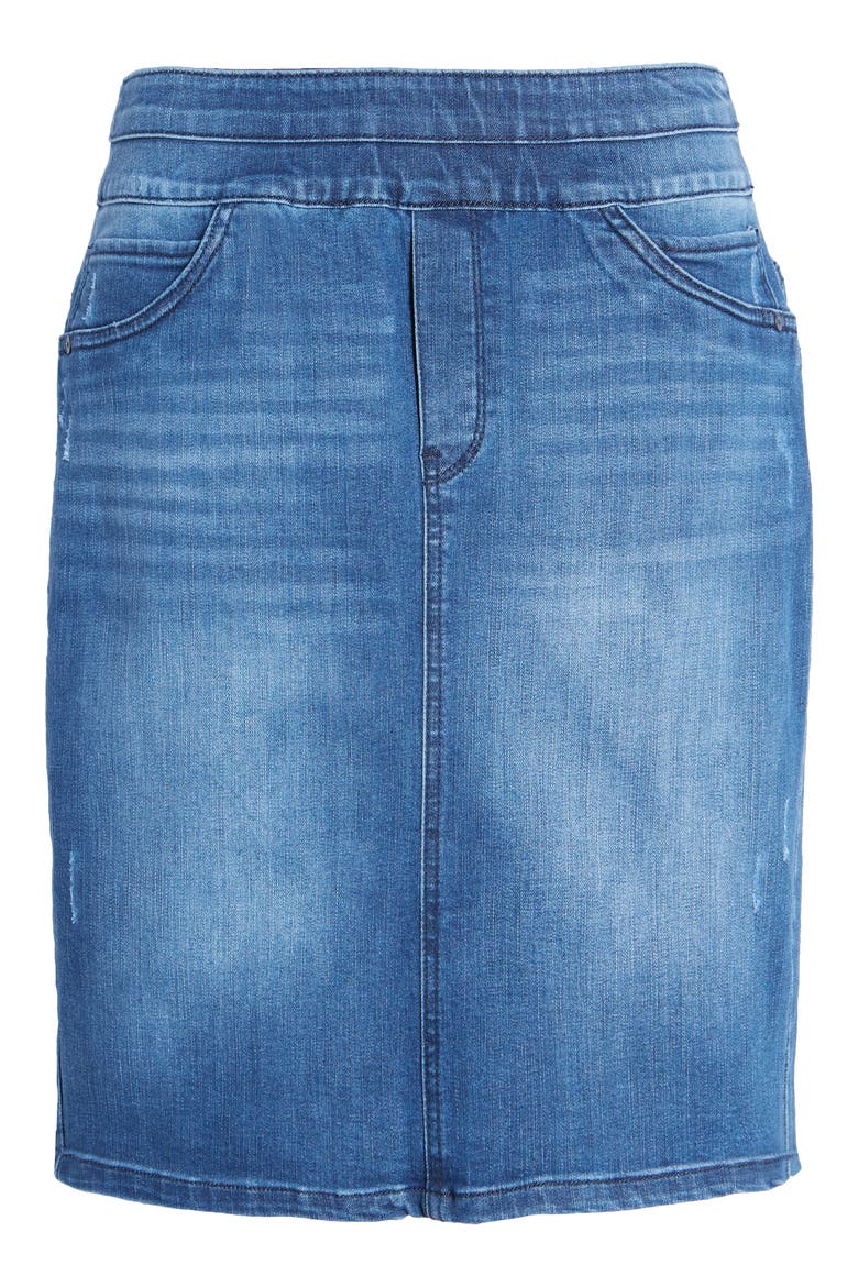 Glider Ab-Solution Pull-On Denim Skirt (Nordstrom Exclusive), Alternate, color, BLUE VINTAGE