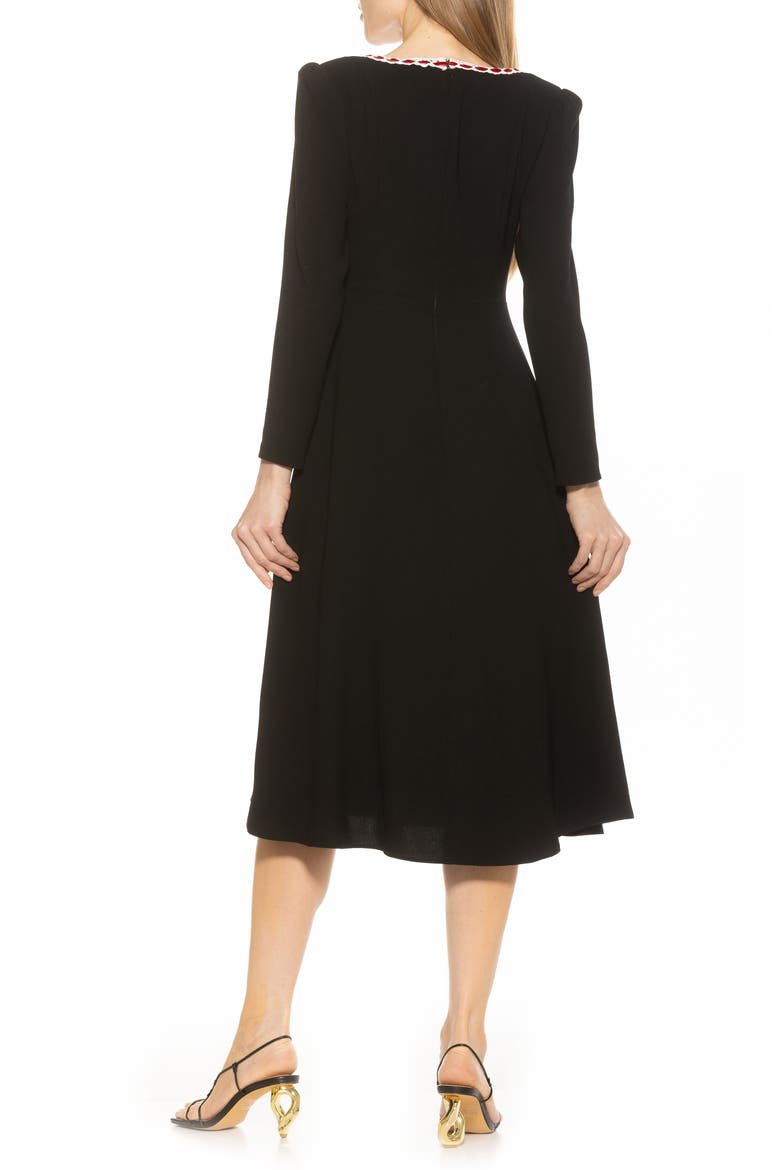 Zenaida Long Sleeve Fit & Flare Dress, Alternate, color, BLACK