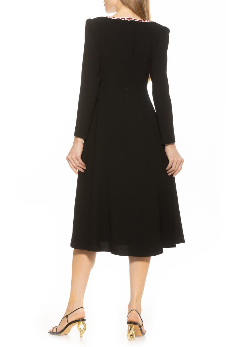 Alexia Admor Zenaida Long Sleeve Fit & Flare Dress, Alternate, color, Black