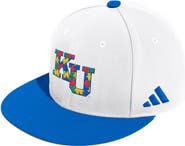 adidas Men's adidas White Kansas Jayhawks On-Field Fitted Baseball Hat