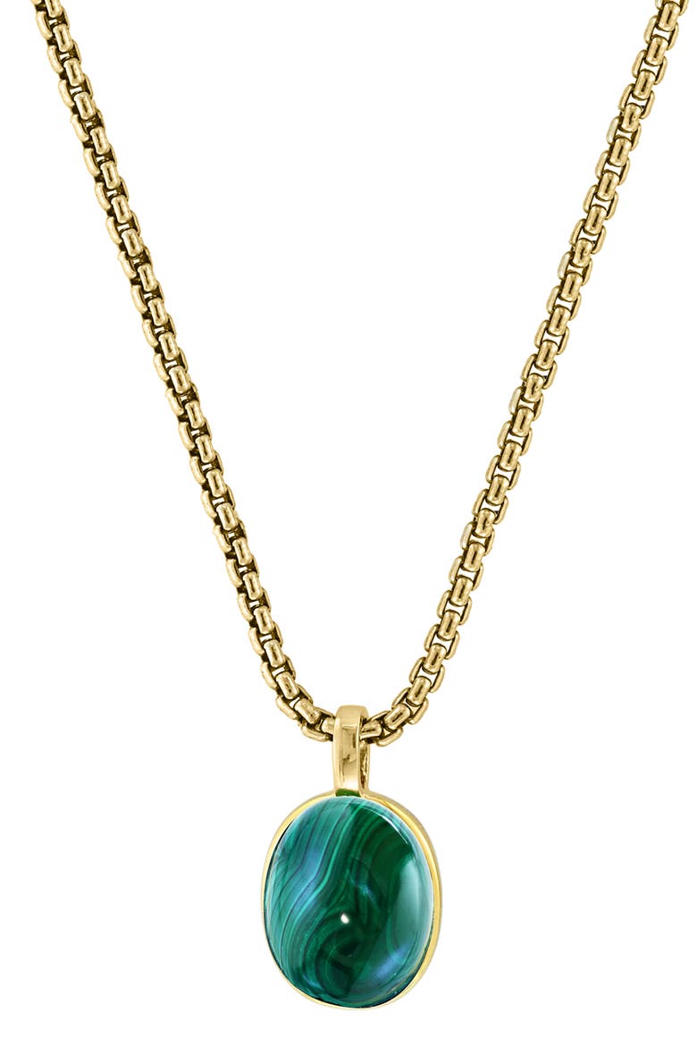 Malachite Pendant Necklace, Main, color, GREEN