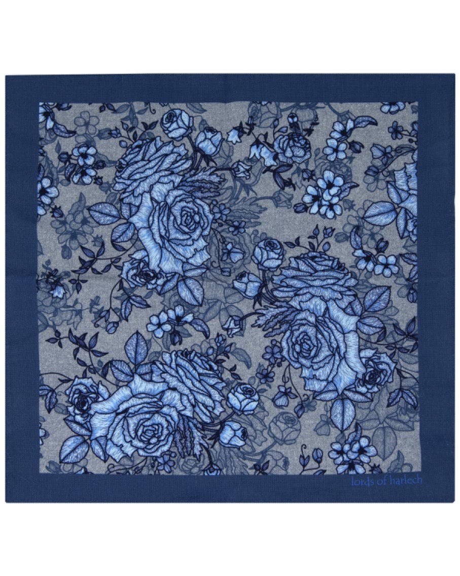 Lords Of Harlech Hudson Merino Wool Handkerchief Pocket Square In Multi