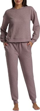 Splendid Heart Stitched Pullover & Jogger Pajamas