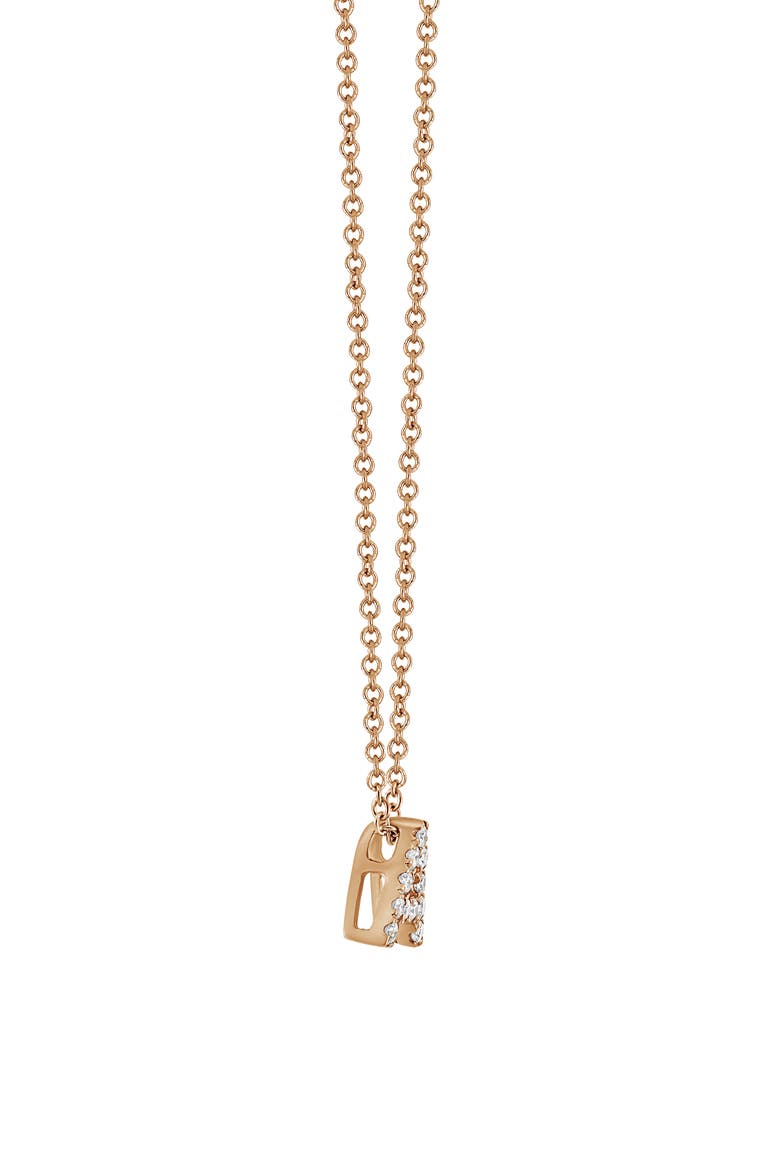 Diamond Pavé Initial Pendant Necklace, Alternate, color, 18K ROSE GOLD - A