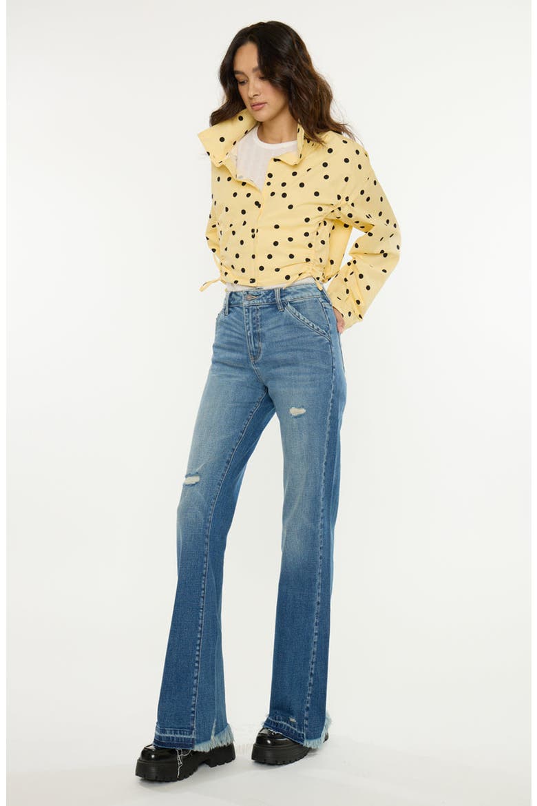 Marie High Rise Wide Flare Jeans, Alternate, color, Medium Dark