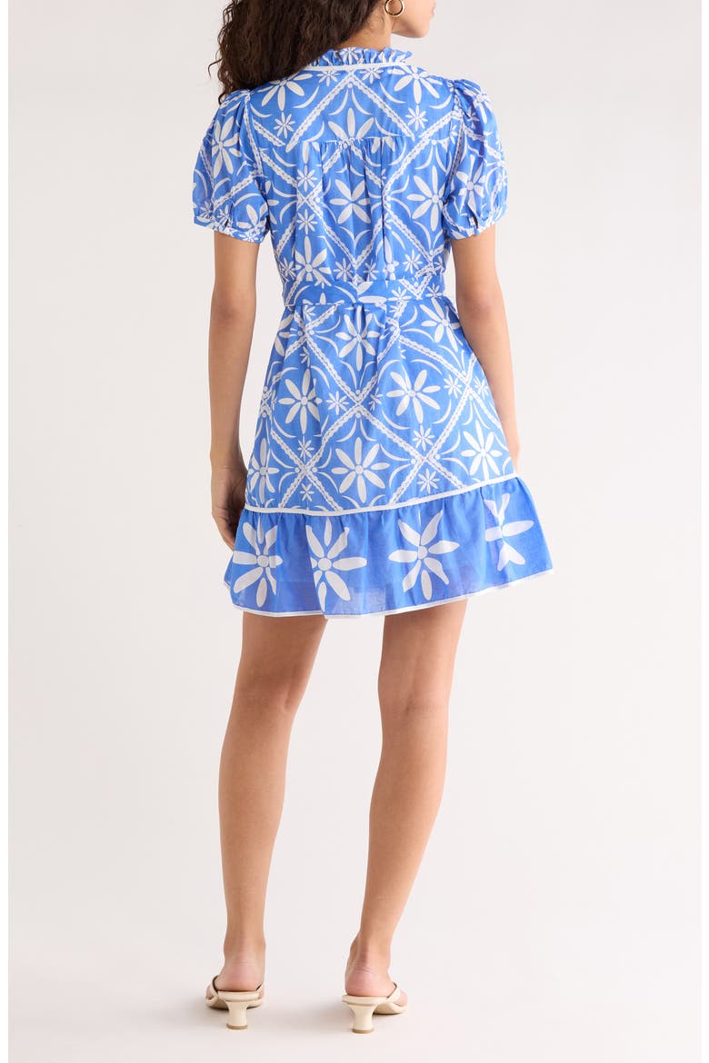 Alexia Floral Susi Minidress, Alternate, color, BLUE-WHITE-MULTI