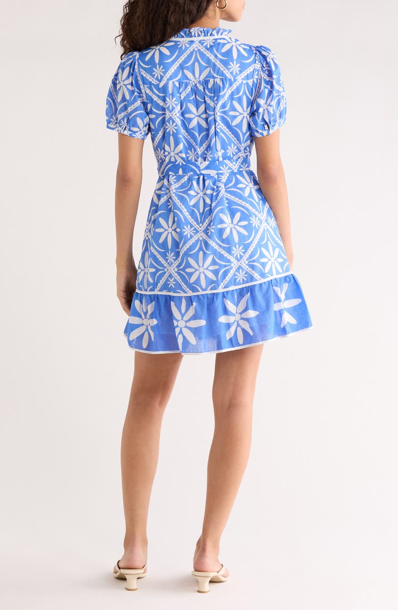 SUGARLIPS Alexia Floral Susi Minidress, Alternate, color, Blue-White-Multi