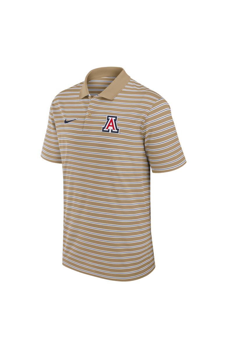 Nike Men's Nike Tan Arizona Wildcats Athletic Prep Striped Performance Polo, Alternate, color, Tan