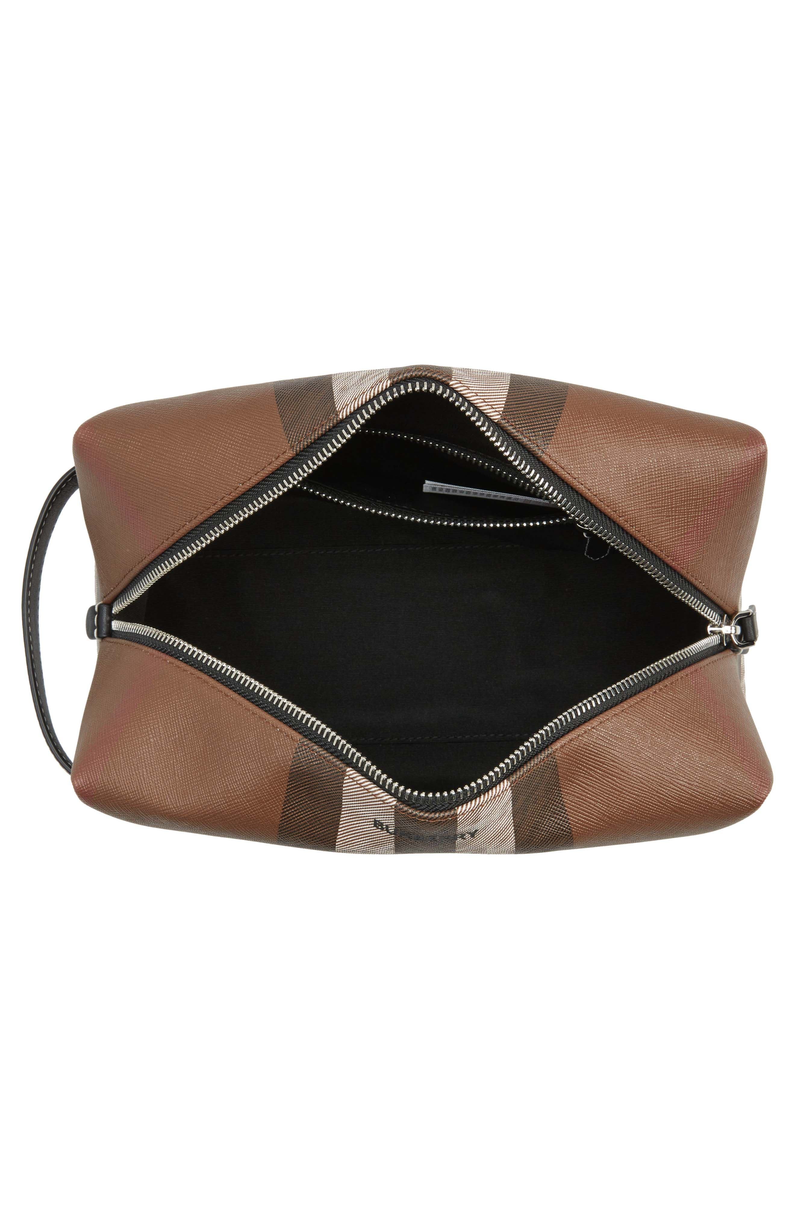 Burberry Check Dopp Kit, Alternate, color, 