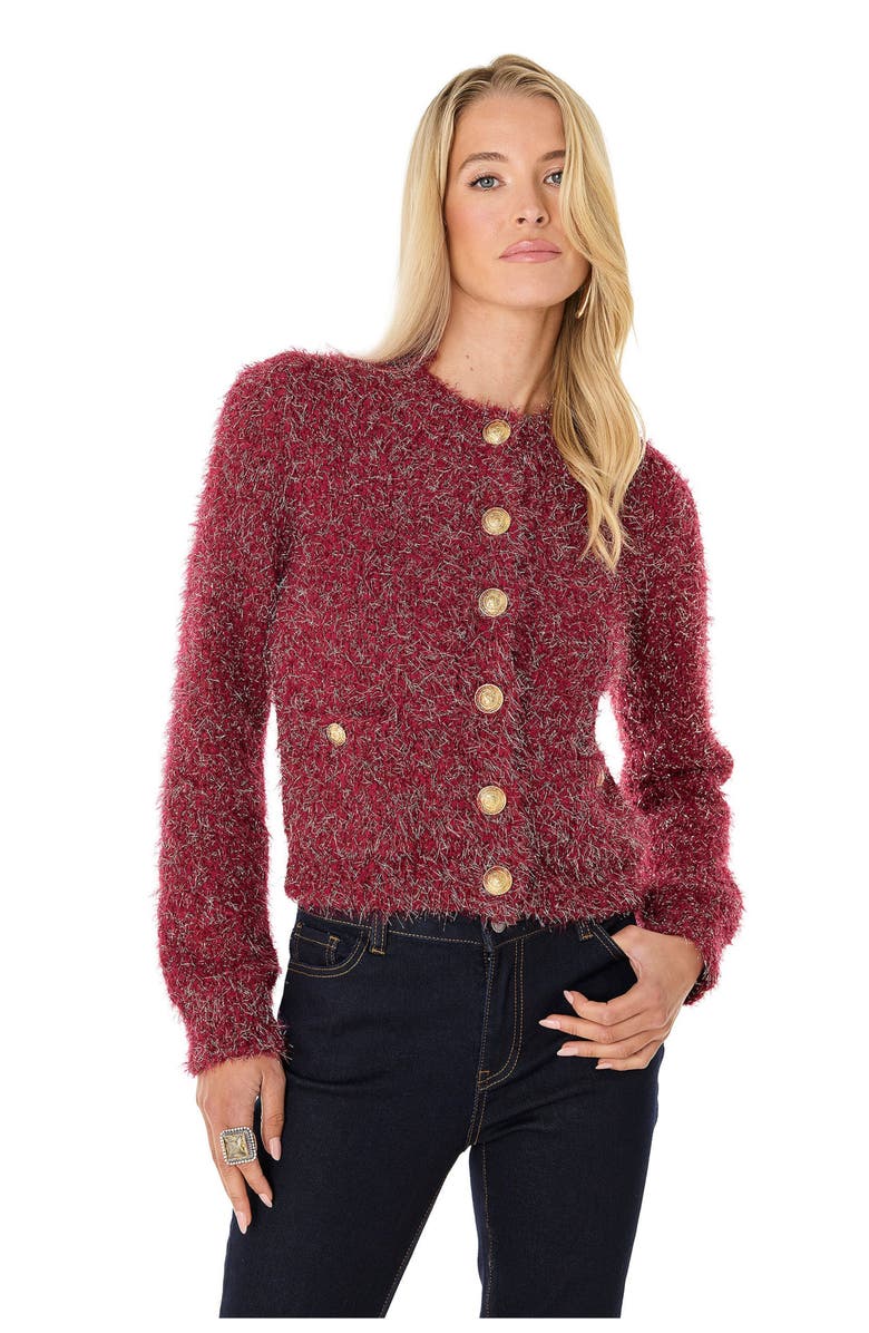 The Noli Shop Joana Knit Cardigan, Main, color, Merlot