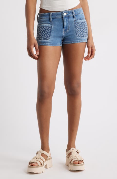 Marina Woven Pocket Denim Shorts