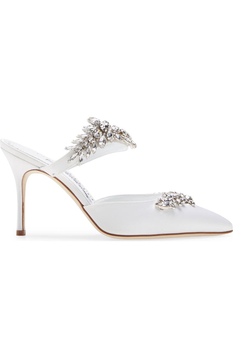 Manolo Blahnik Lurum Crystal Leaf Mule, Alternate, color,